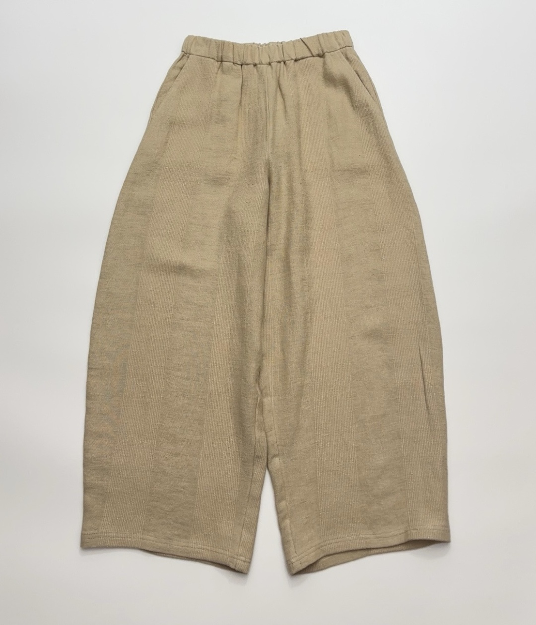 Elegant Linen Elastic Waist Relaxed Wide-Leg Trousers
