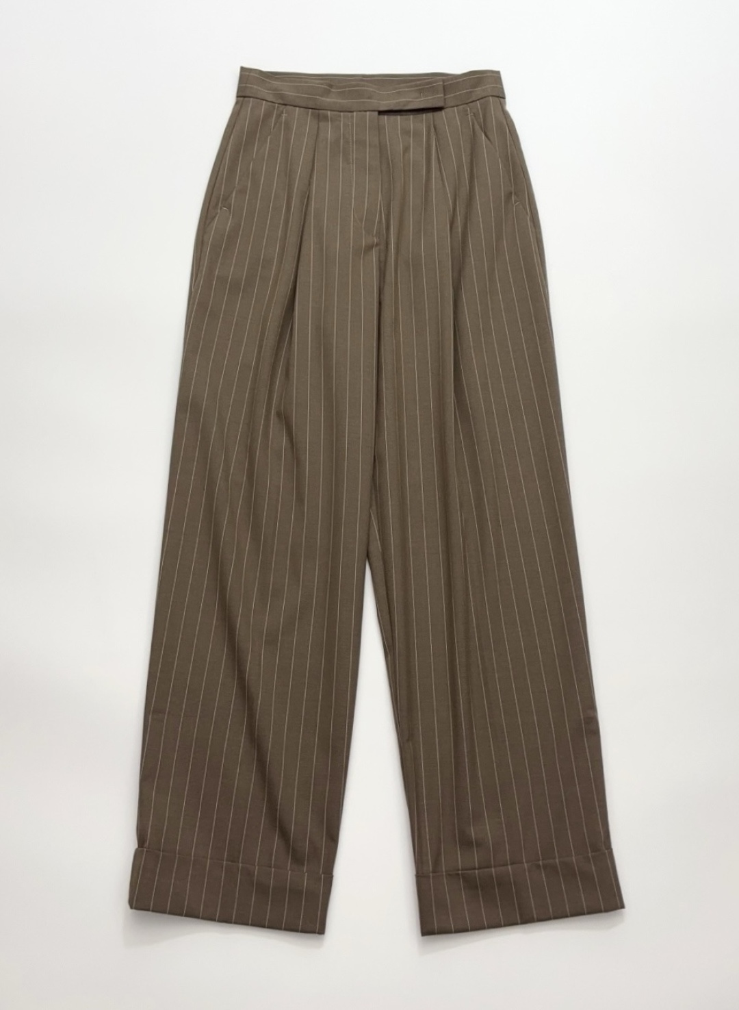 Max Mara Spring '26 Elegant Striped Cuffed Straight-Leg Trousers