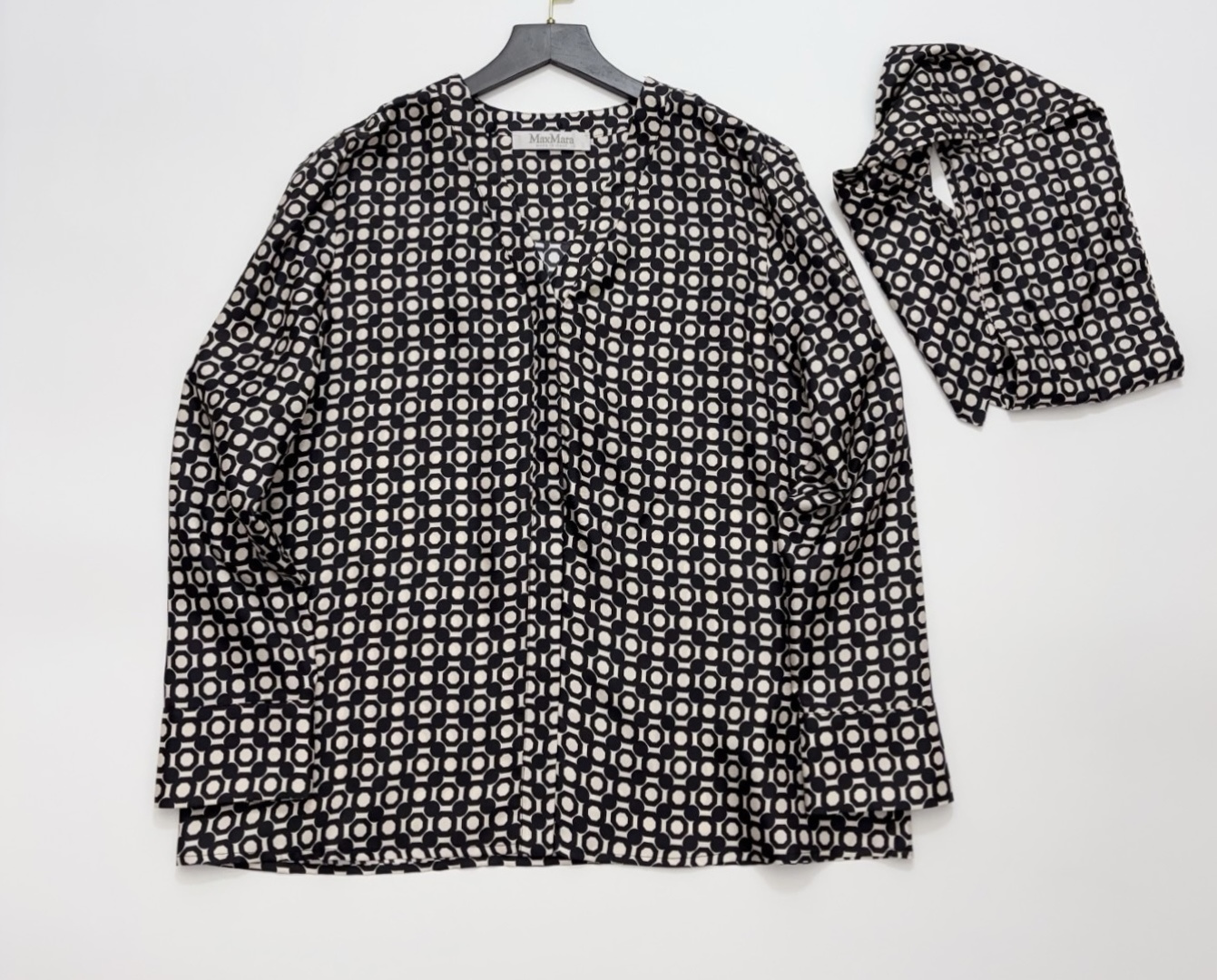 Max Mara SMMVITTORIA Summer '26 Silk Printed Plaid Blouse