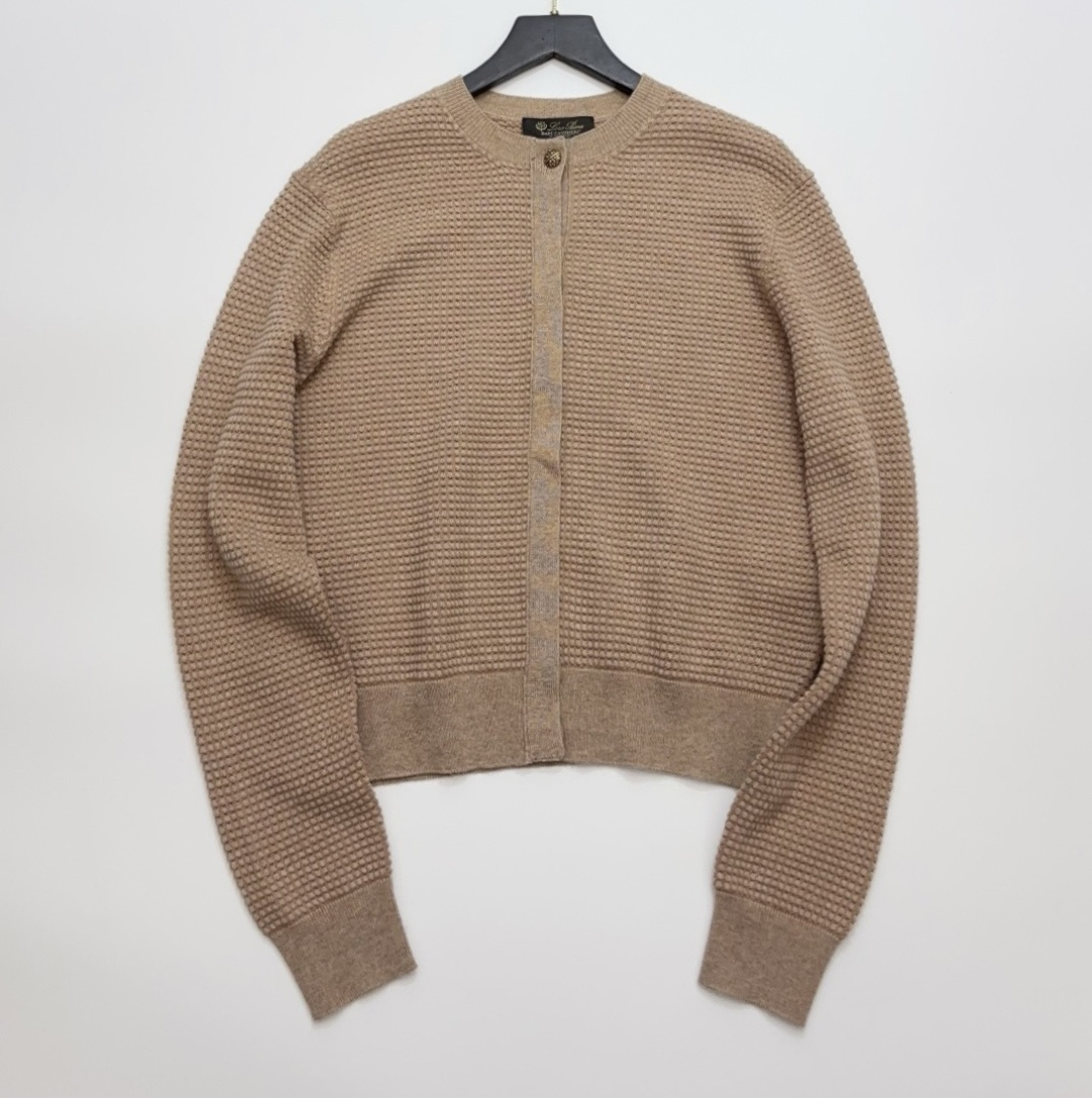 Loro Piana LP Early Spring Minimalist Waffle Knit Cardigan