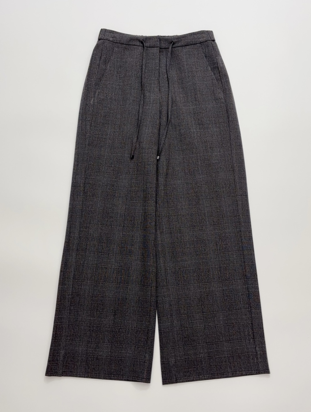 SANDRO Elegant Drawstring Rhinestone Embellished Grey Knitted Trousers