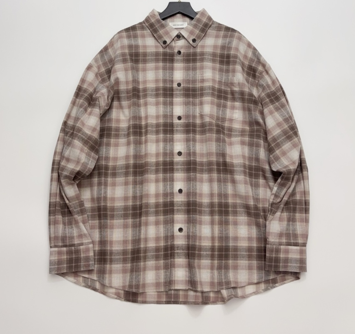 INTO THE EAST 26 Spring/Summer Coffee Pink Plaid Long Sleeve Top