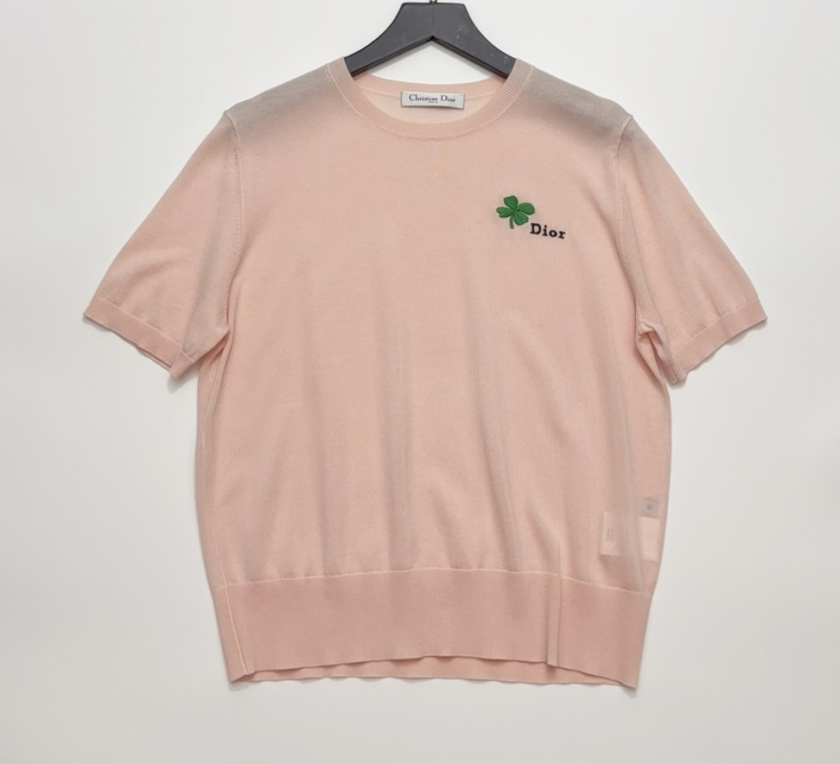CD Four-Leaf Clover Wool Knit Short Sleeve T-Shirt