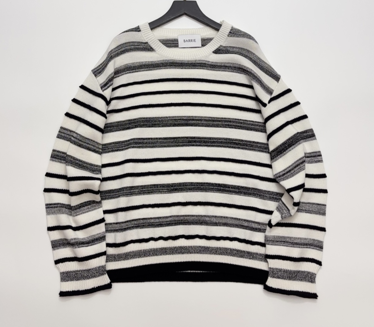 Barrie Women's Striped Crew Neck Knit Long Sleeve Sweater