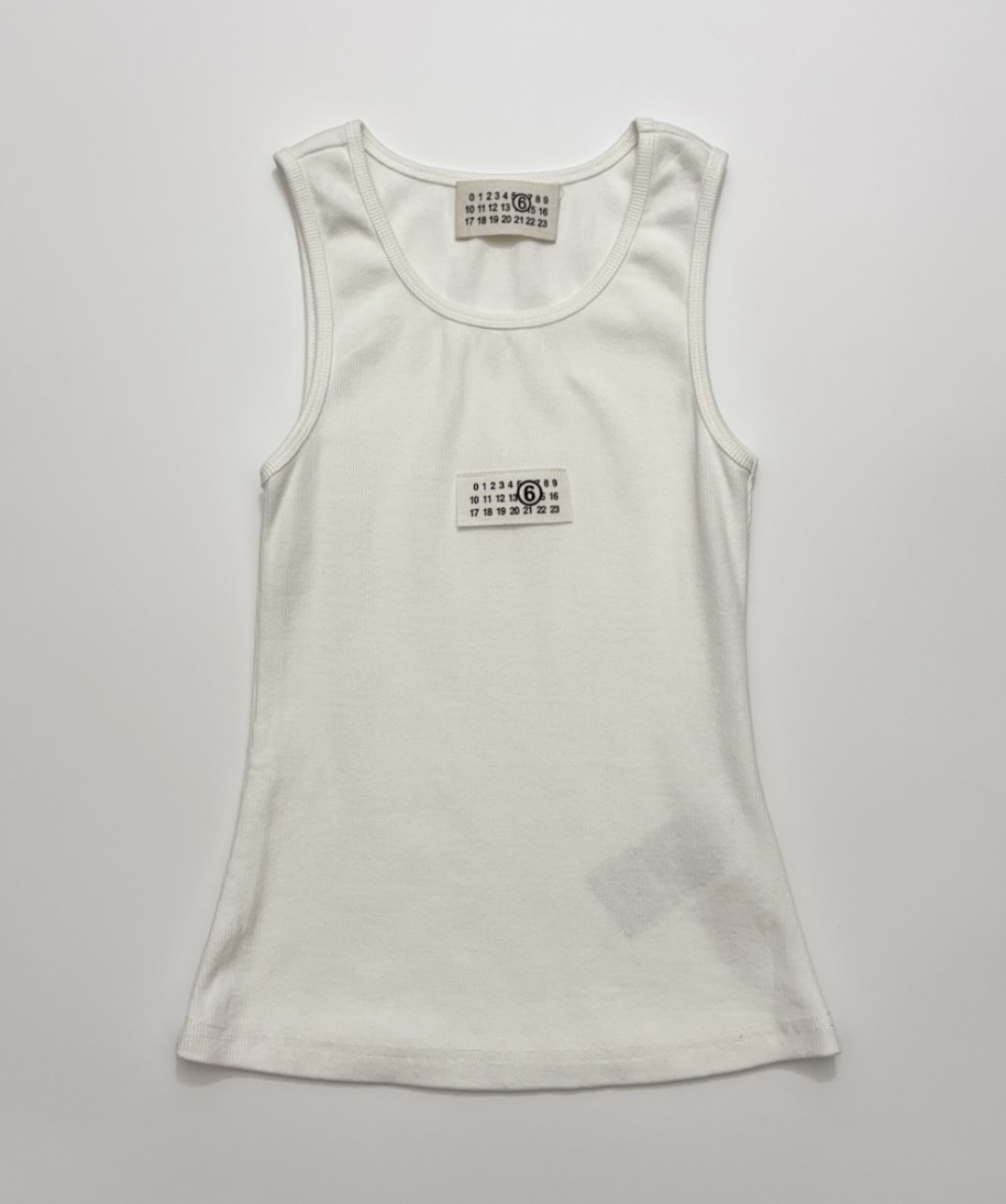 MM6 Maison Margiela Distressed Ribbed Vest Top with 3D Label