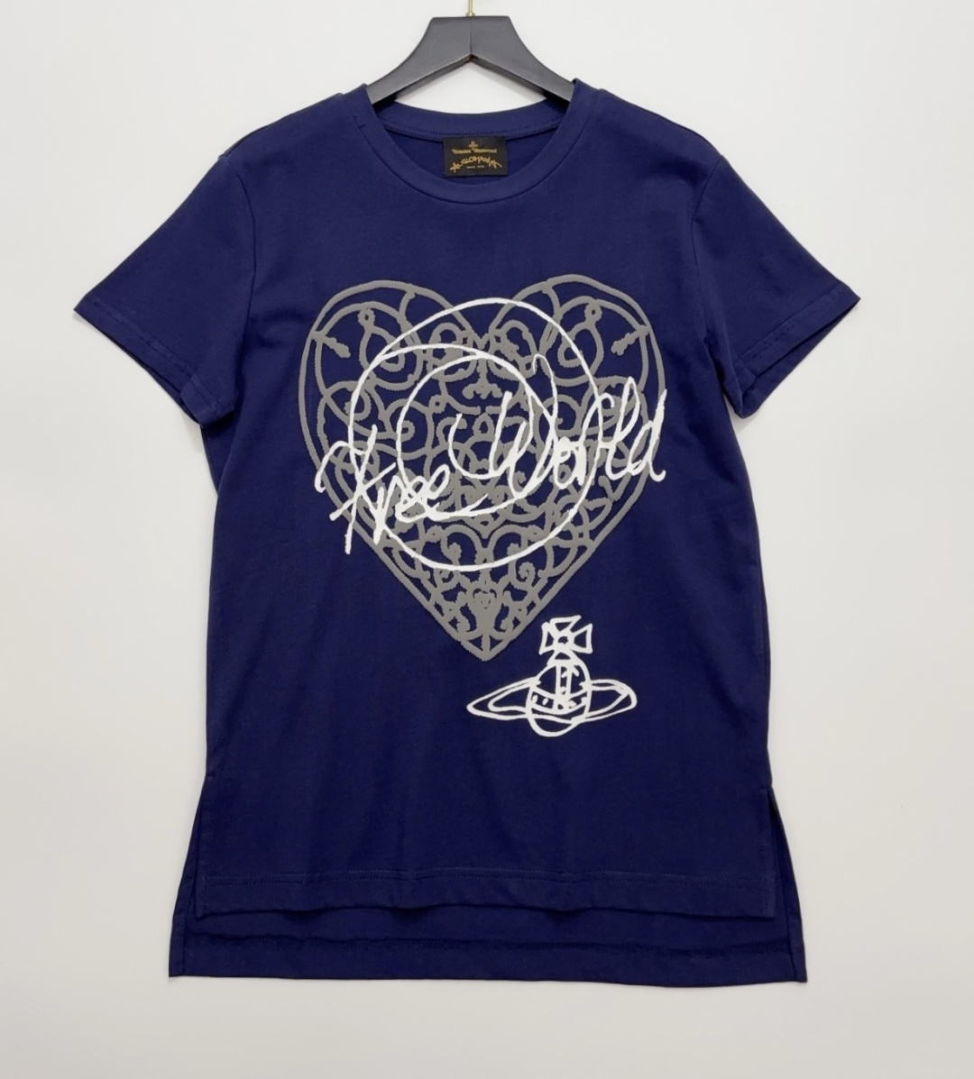 Vivienne Westwood Saturn Foam Print Short Sleeve High-Low Hand-Painted Graffiti T-Shirt
