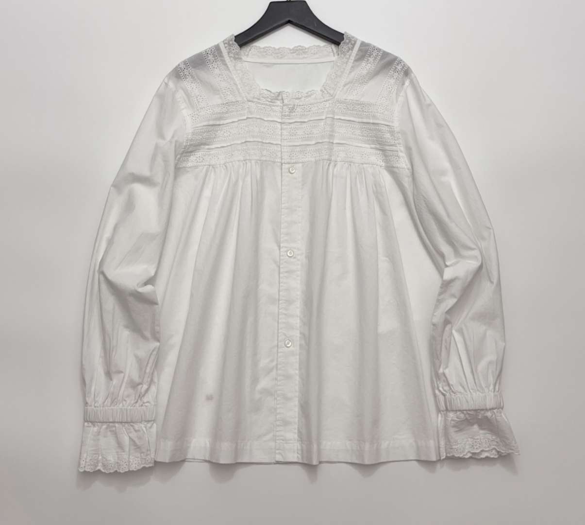 Japanese Style Supima Cotton Hollow-Out Shirt (White)