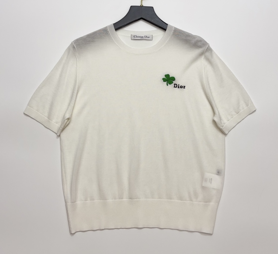 CD Four-Leaf Clover Wool Knit Short Sleeve T-Shirt