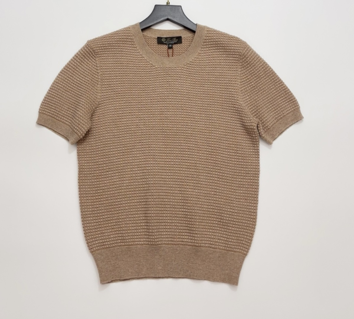 Loro Piana LP Early Spring Minimalist Waffle Knit Short-Sleeve Top