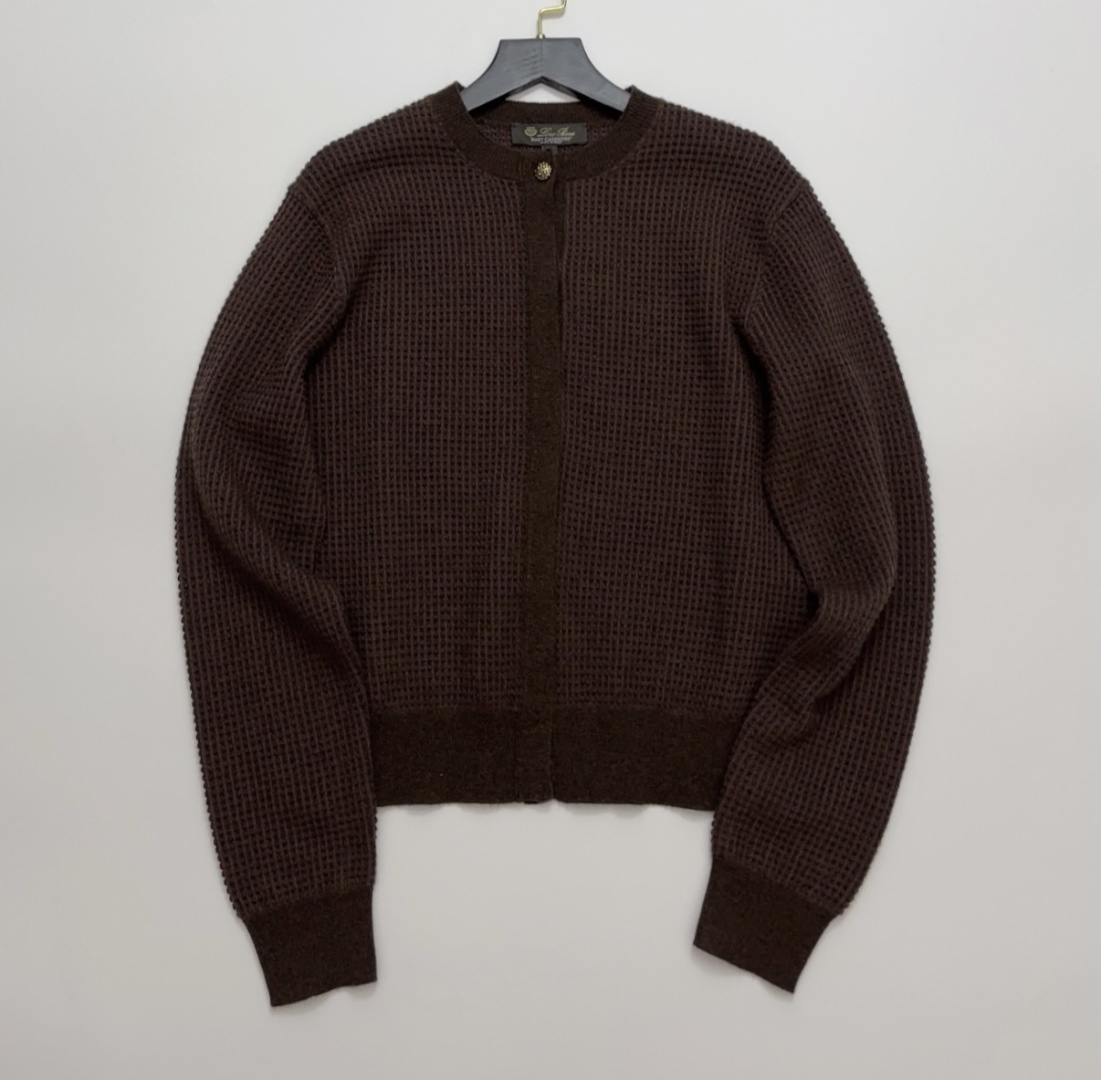Loro Piana LP Early Spring Minimalist Waffle Knit Cardigan