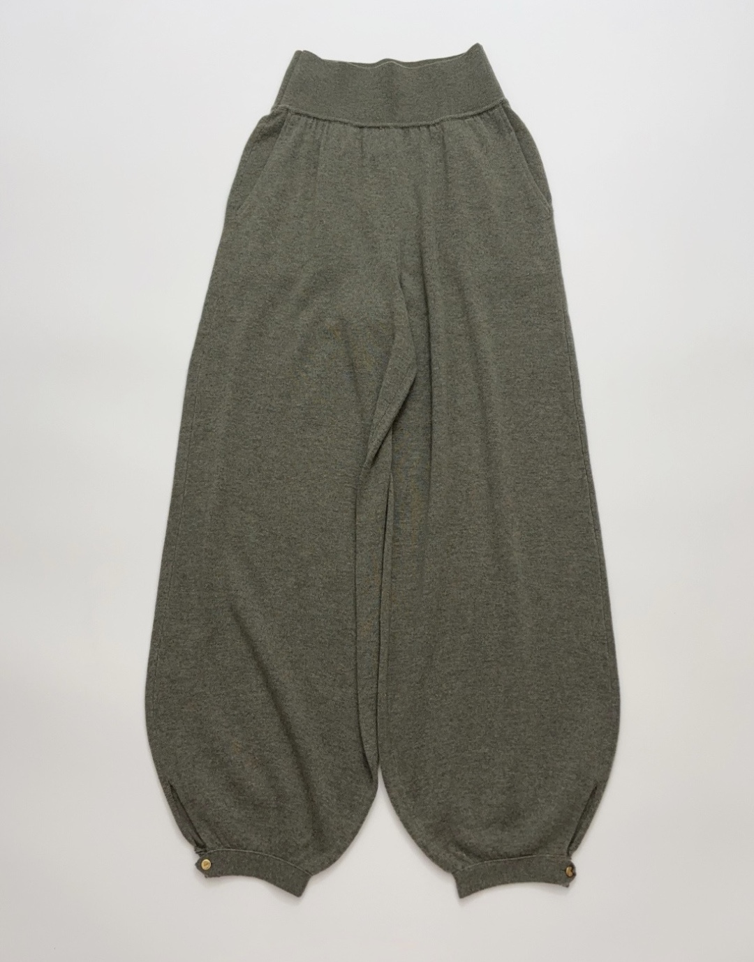 Loro Piana Green High-Waisted Casual Trousers