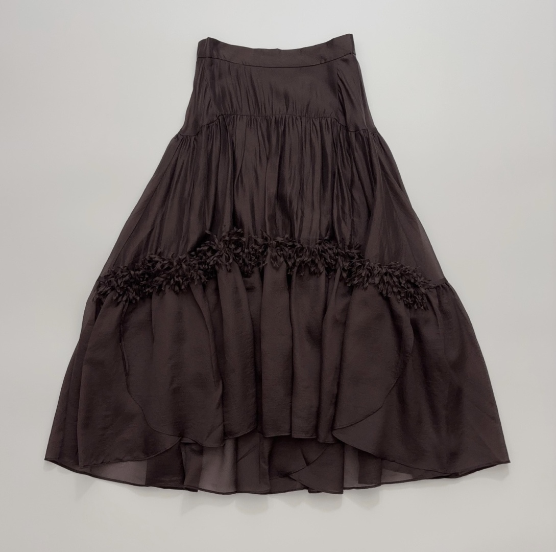 Heavy Lace Fringe Tiered Skirt
