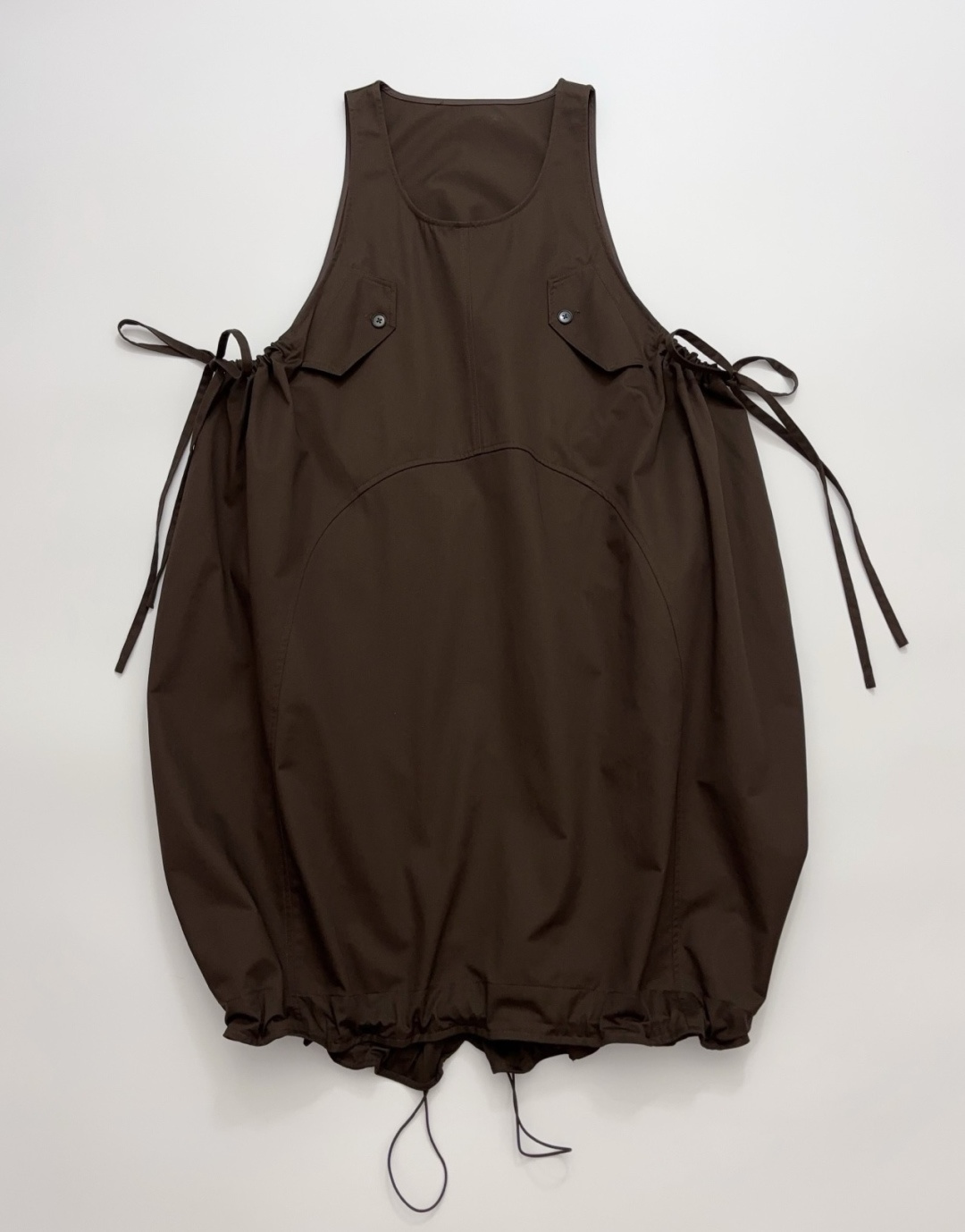 Structured Pocket Drawstring Adjustable Silhouette Dress