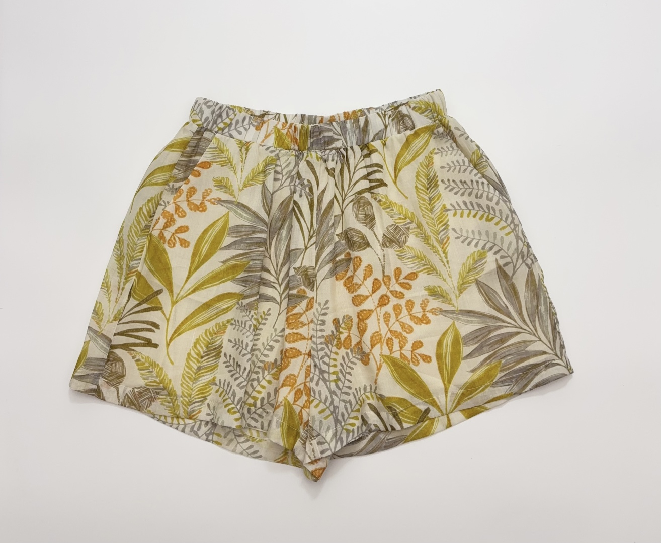 Orange Jungle Floral Ramie Shorts