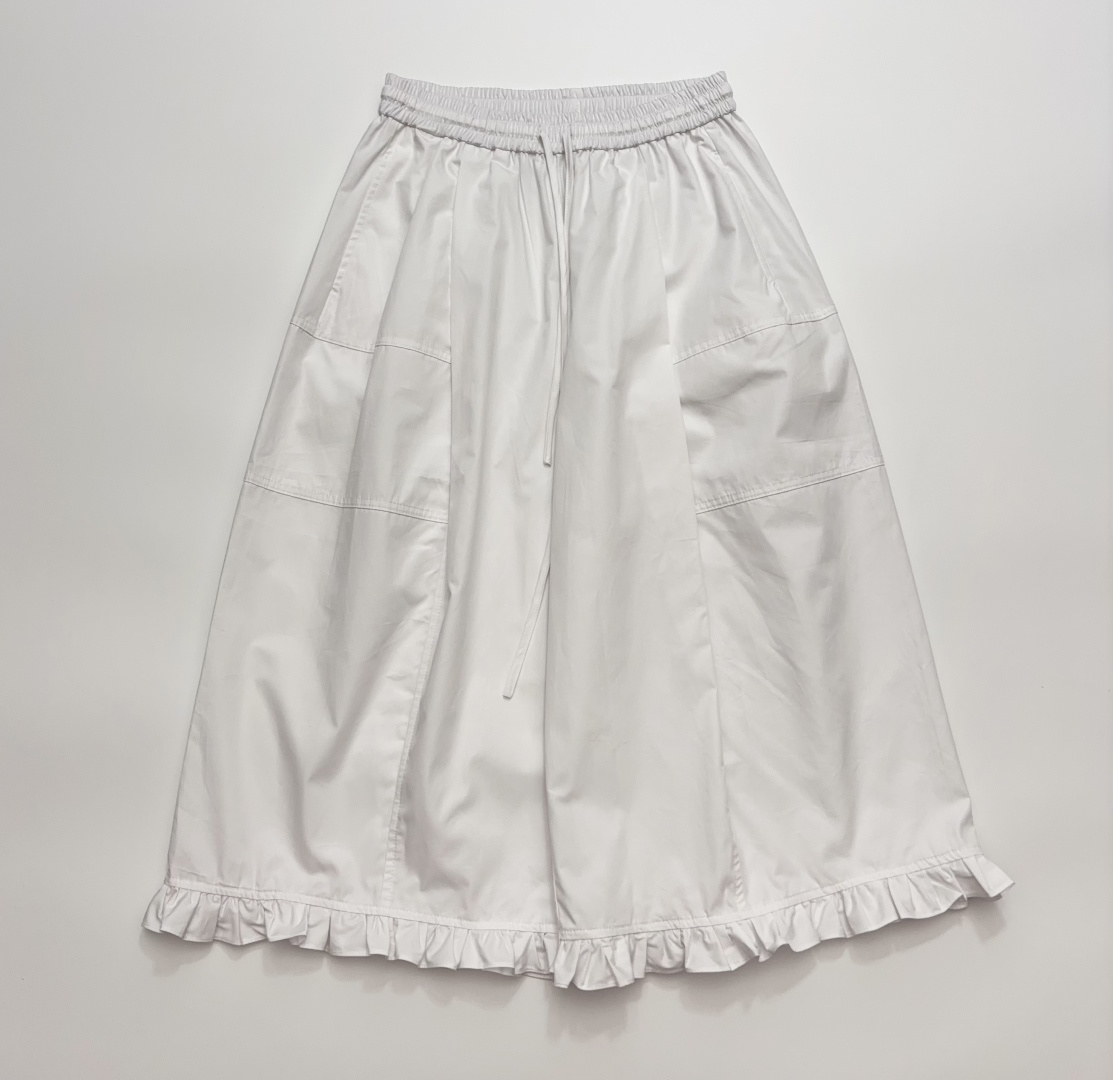 Elastic High Waist Pleated Ruffle Drawstring Wide-Leg Cropped Pants