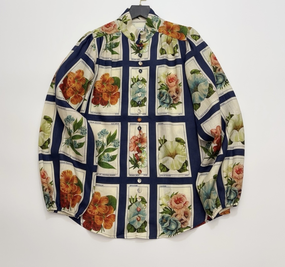 Palm Angels 2026 Spring/Summer Noosa Retro Floral Long Sleeve Shirt Top