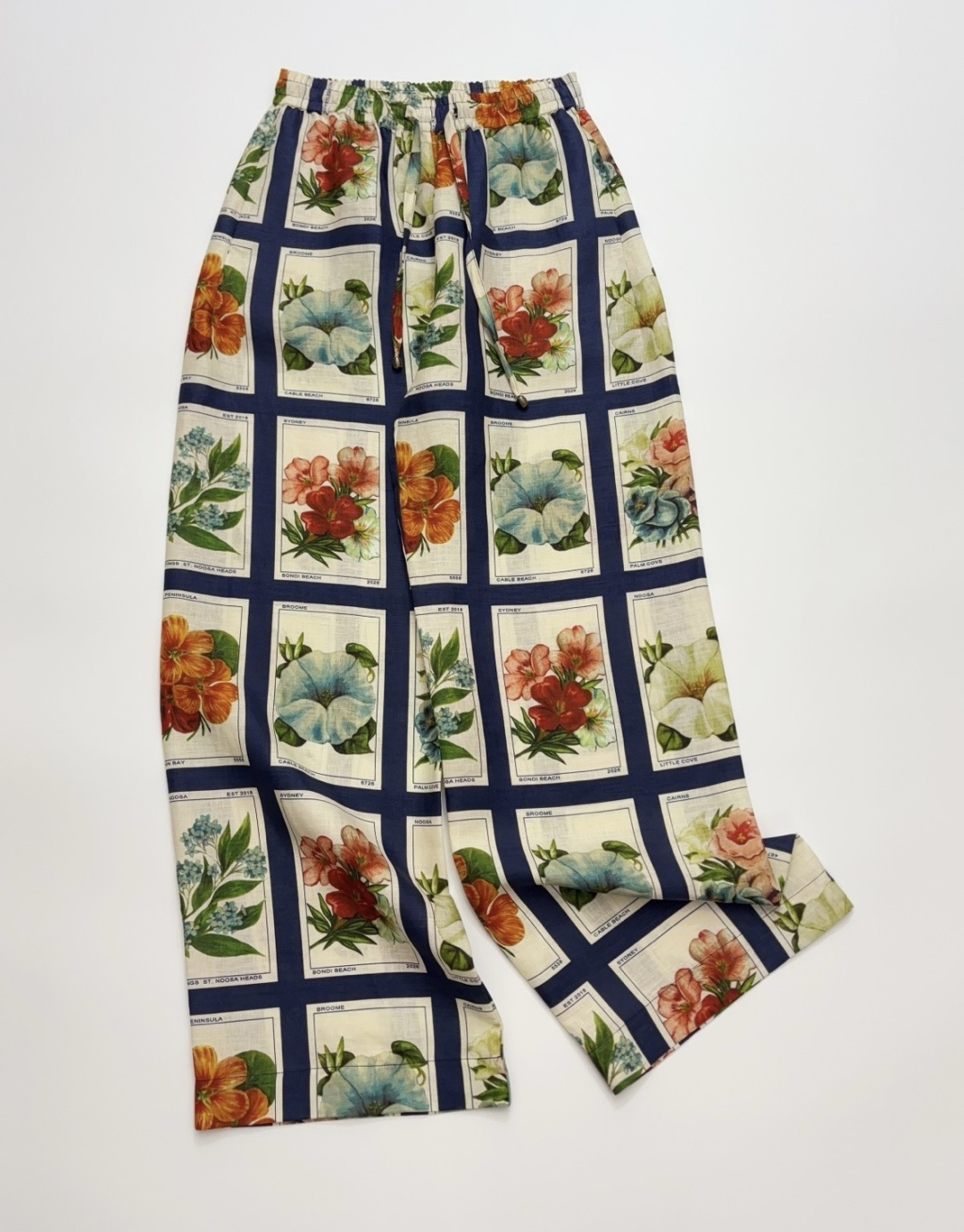 Palm Angels 2026 Spring/Summer Retro Floral Print Elastic Waist Casual Pants