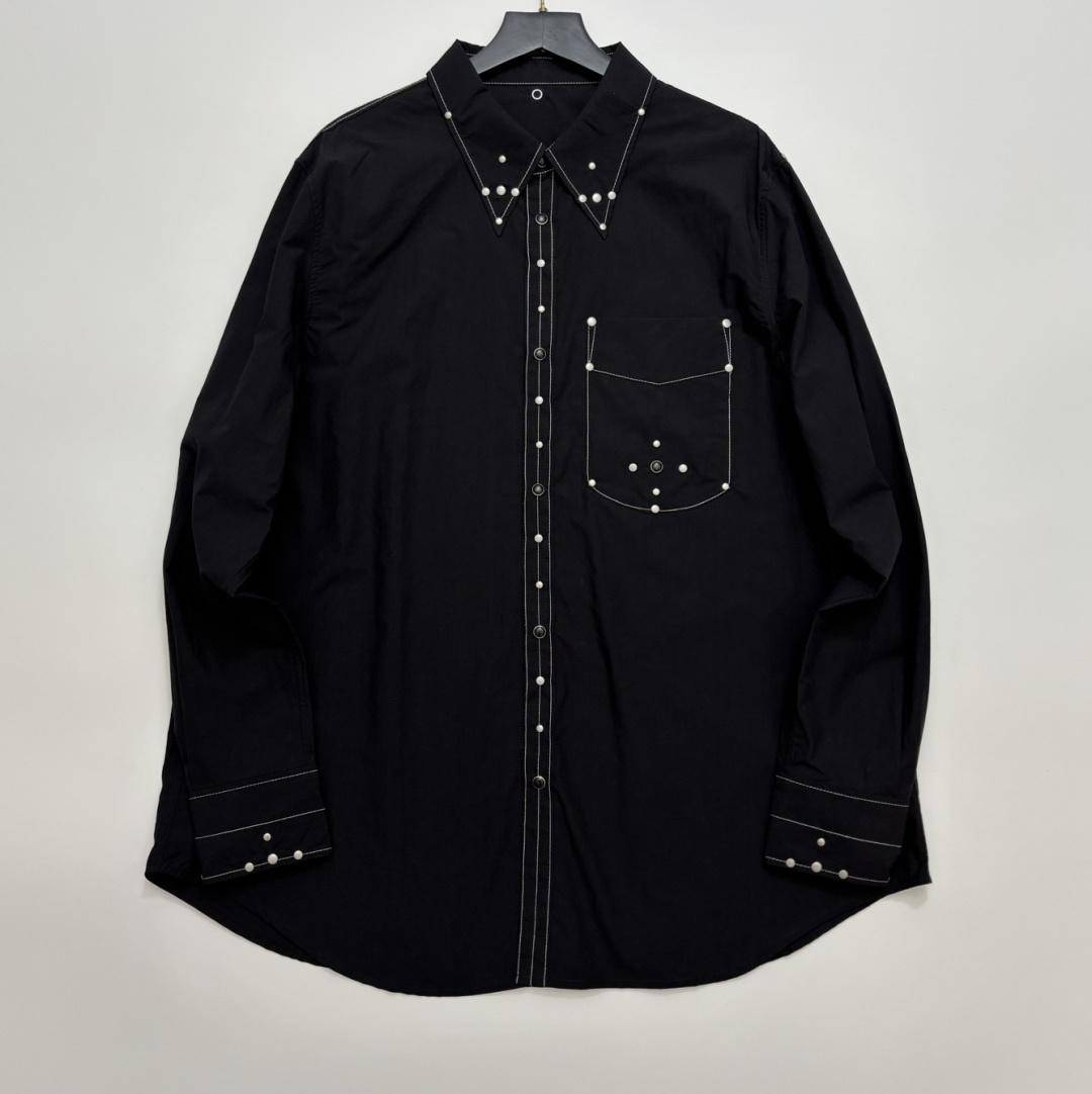 LEMAIRE Rivet Embellished Long Sleeve Blouse Top