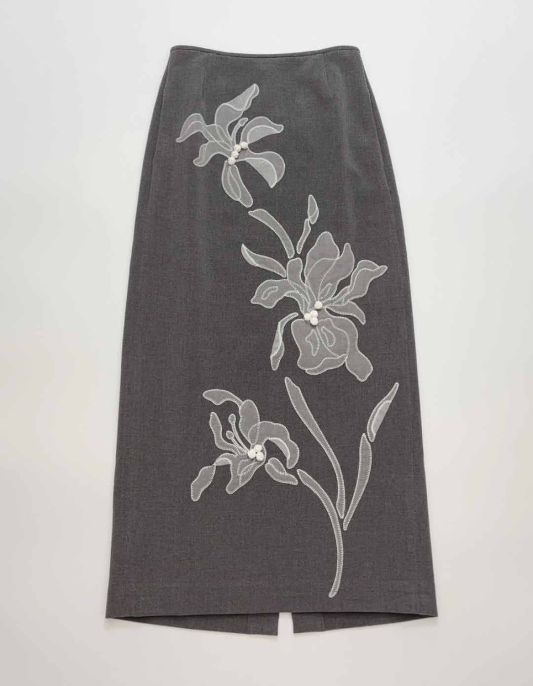 Zhuchongyun Chinese Pattern Classic Straight Tie-Waist Long Skirt