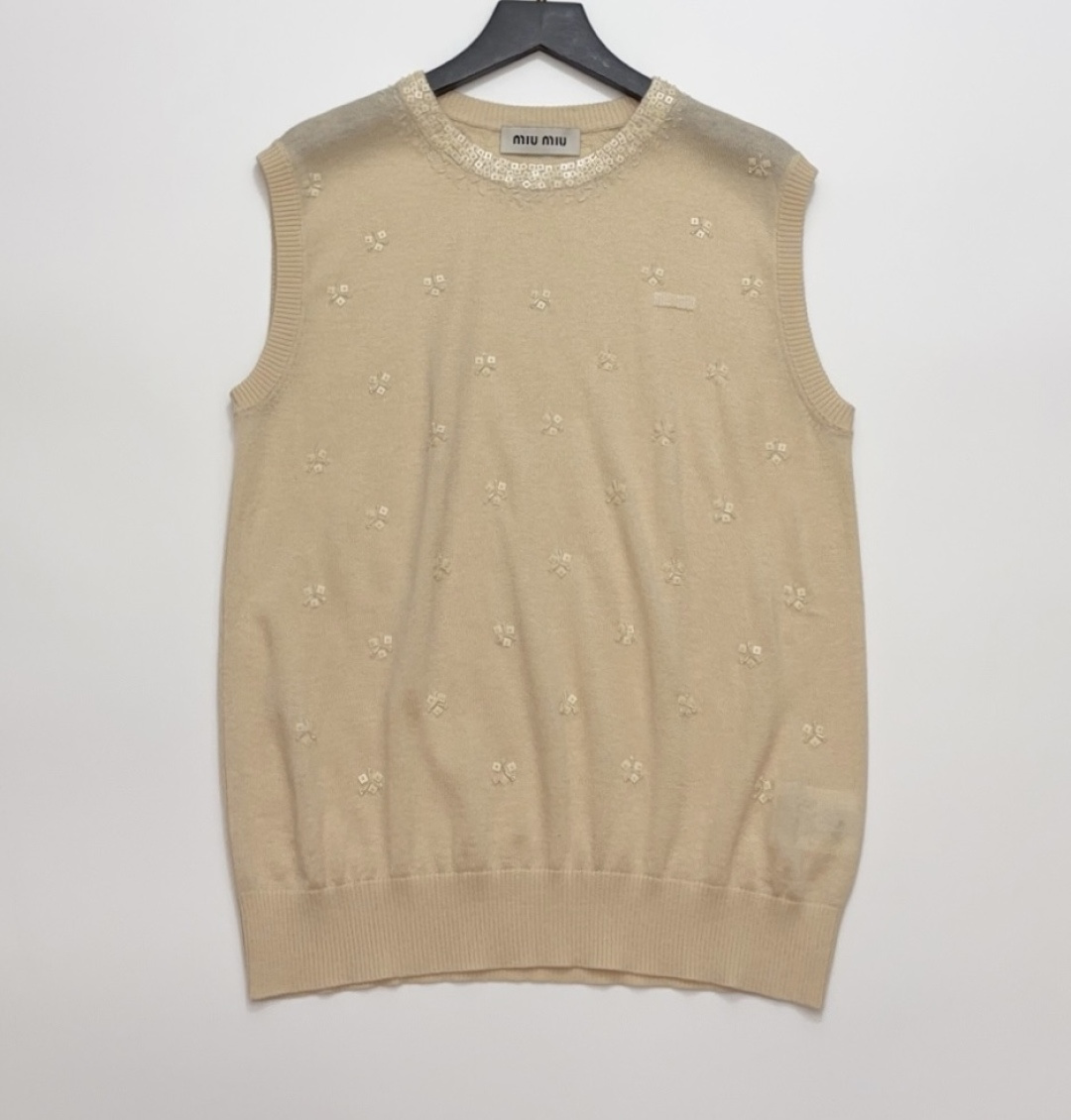 Miu Miu Sequin Knit Sweater Vest