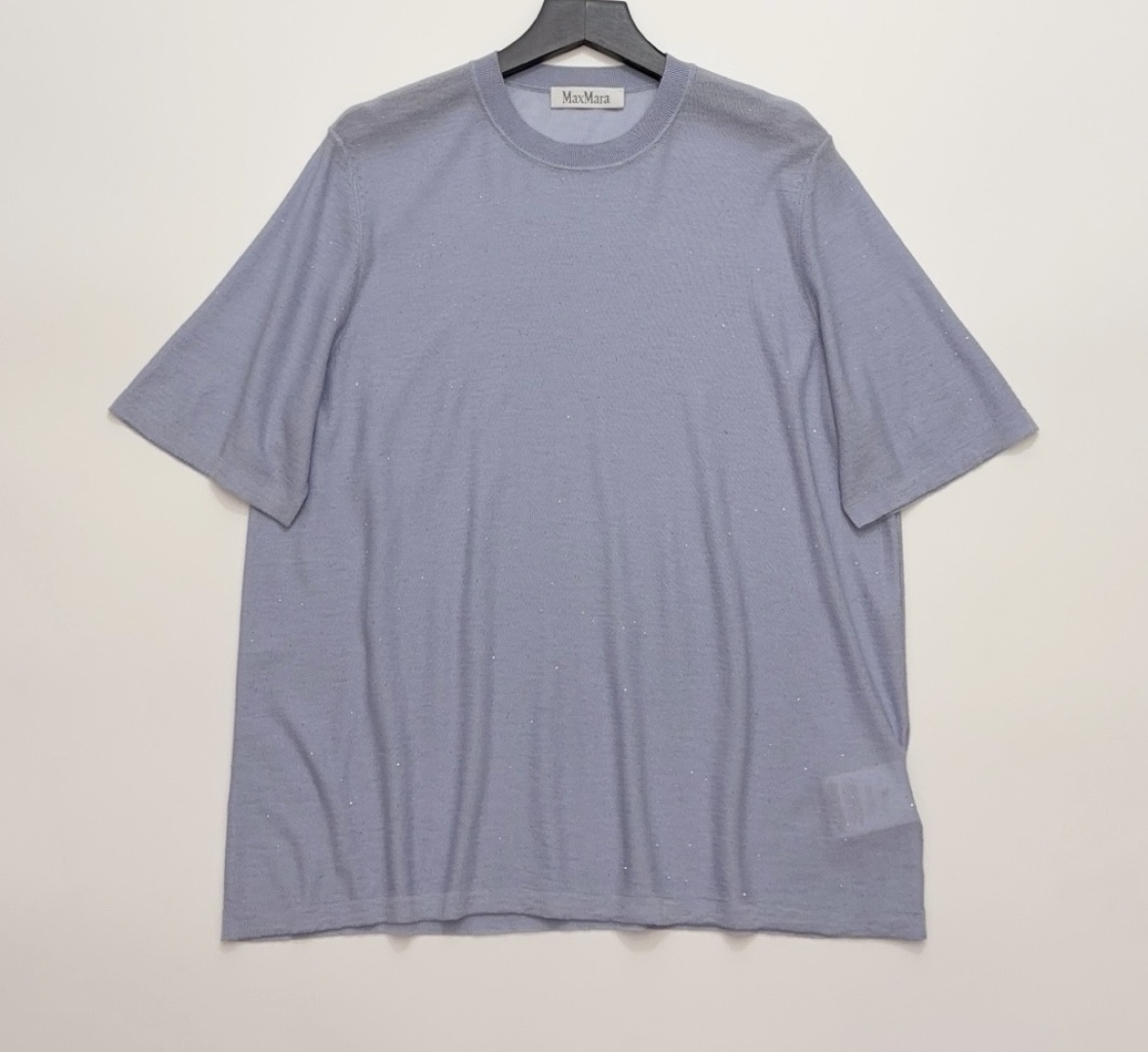 Max Mara Sequin Blend Loose Knit Short Sleeve Top