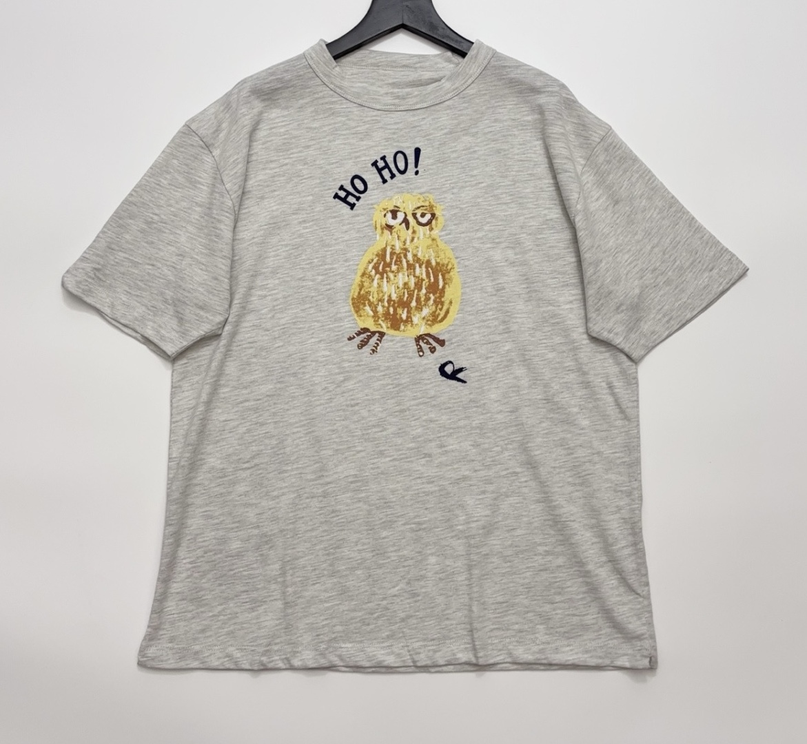 Japanese Style Owl Letter Print Short Sleeve T-Shirt