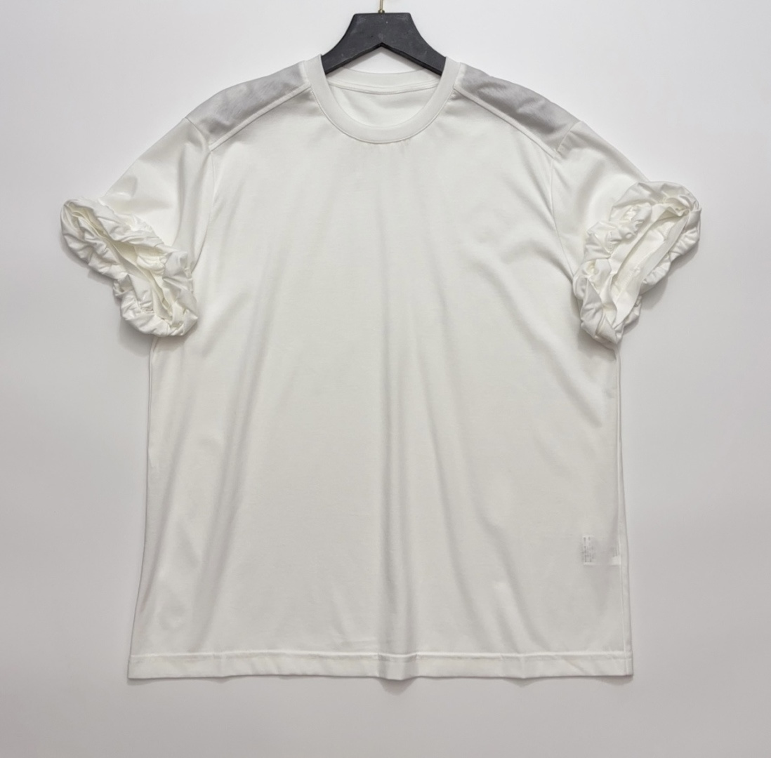 Early Spring Cuff Wood Ear Lace Trim Short Sleeve T-Shirt