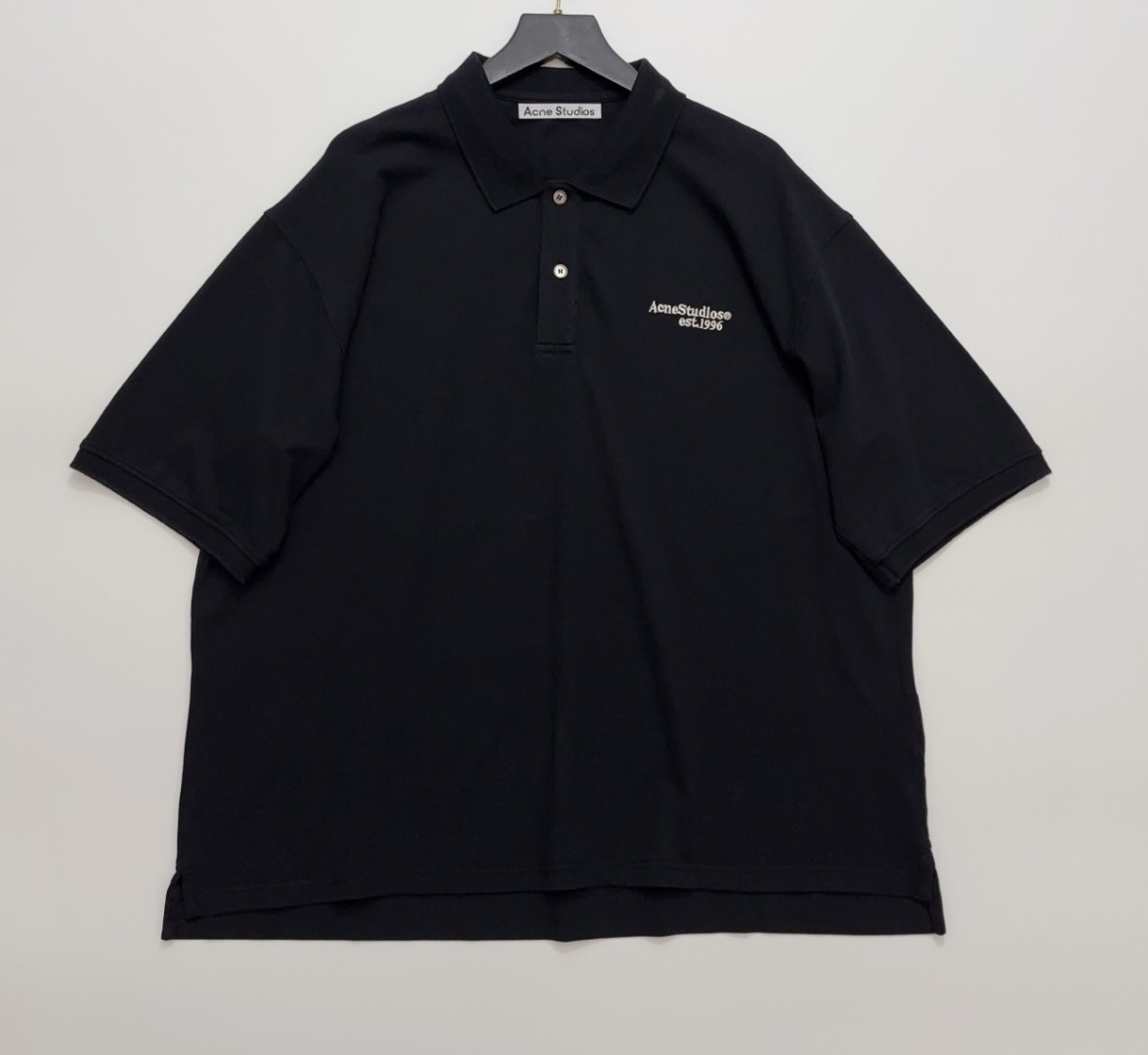 Acne Studios Vintage Casual Embroidered Lapel Short Sleeve Polo Shirt Top