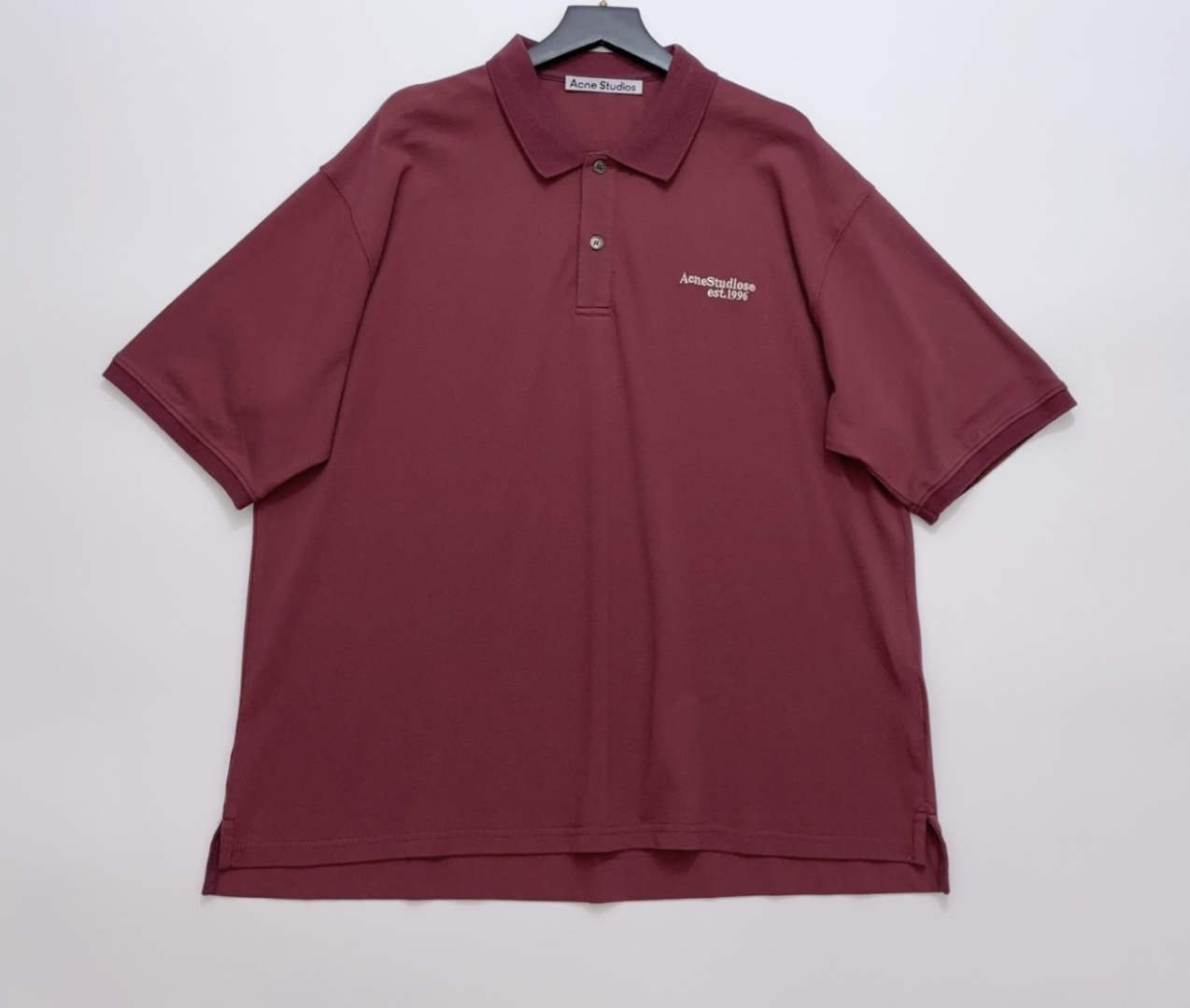 Acne Studios Vintage Casual Embroidered Lapel Short Sleeve Polo Shirt Top