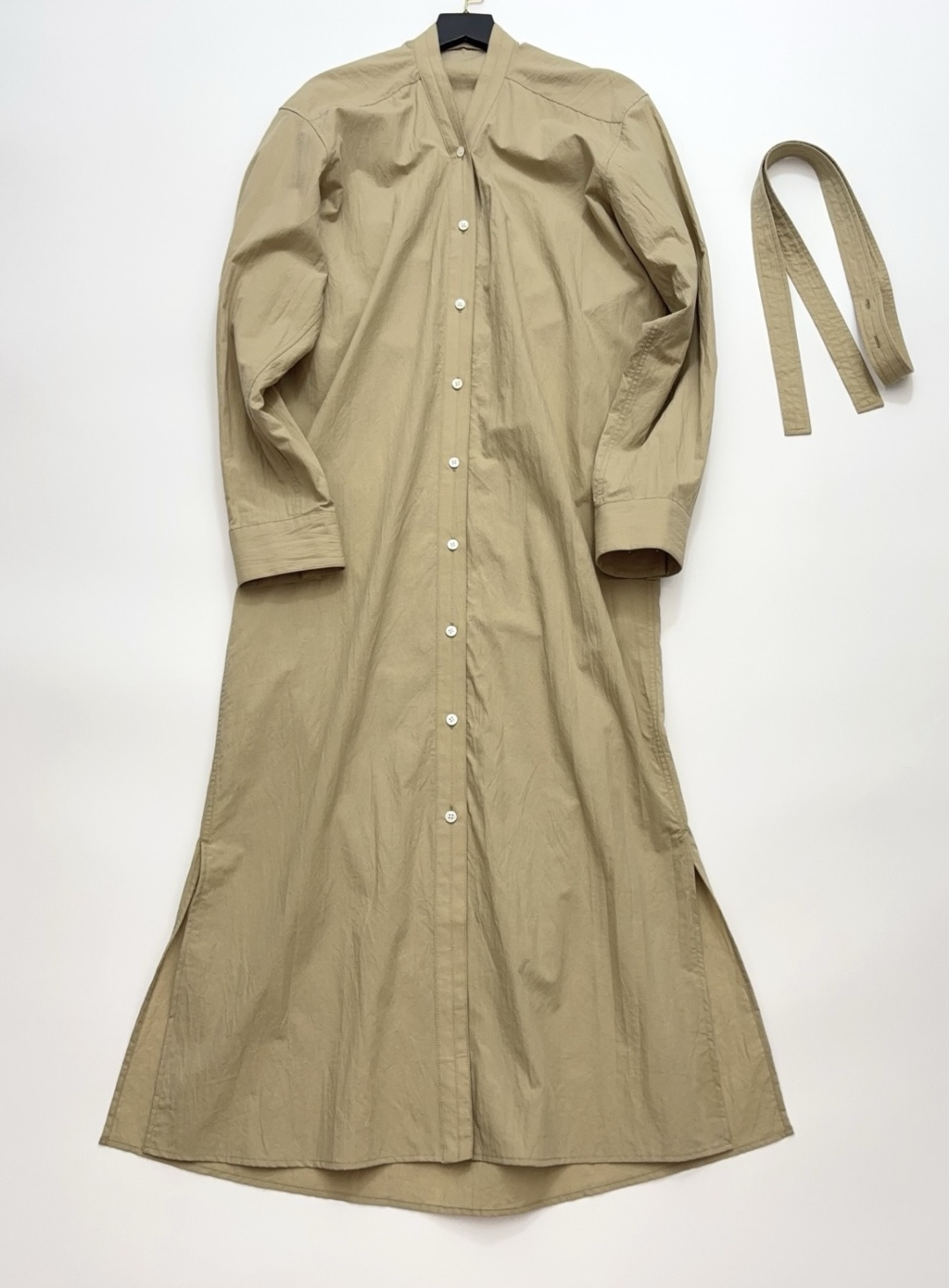 Lemaire Belted Cotton Shirt Dress with Waist Tie Design