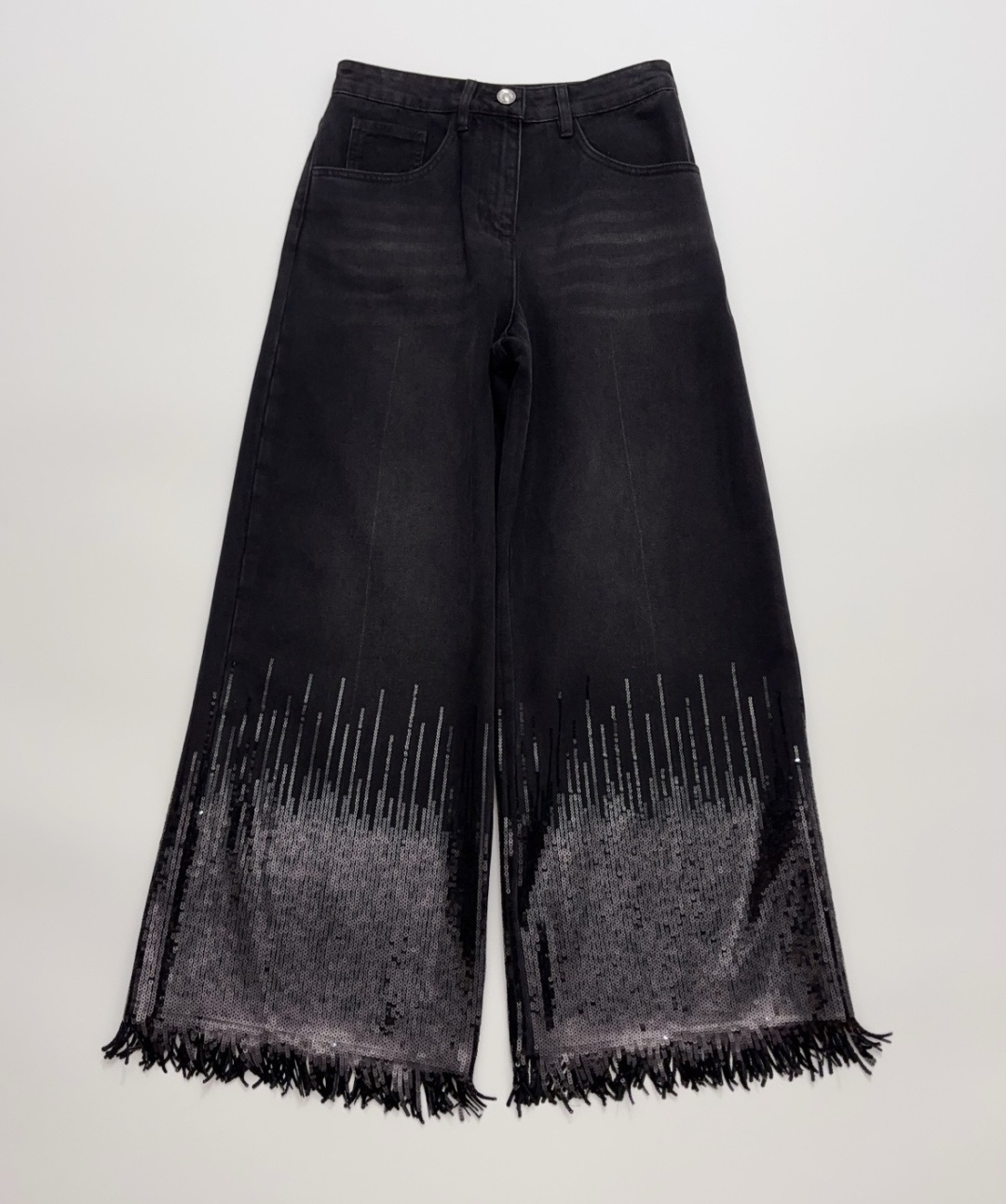 Chanel Tasseled Sequin High-Waisted Denim Jeans
