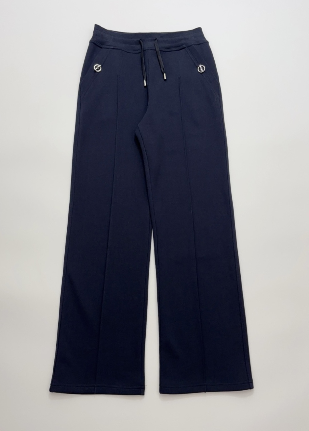 HER Pig Nose Silver Buckle Silk Cotton Casual Sport Trousers