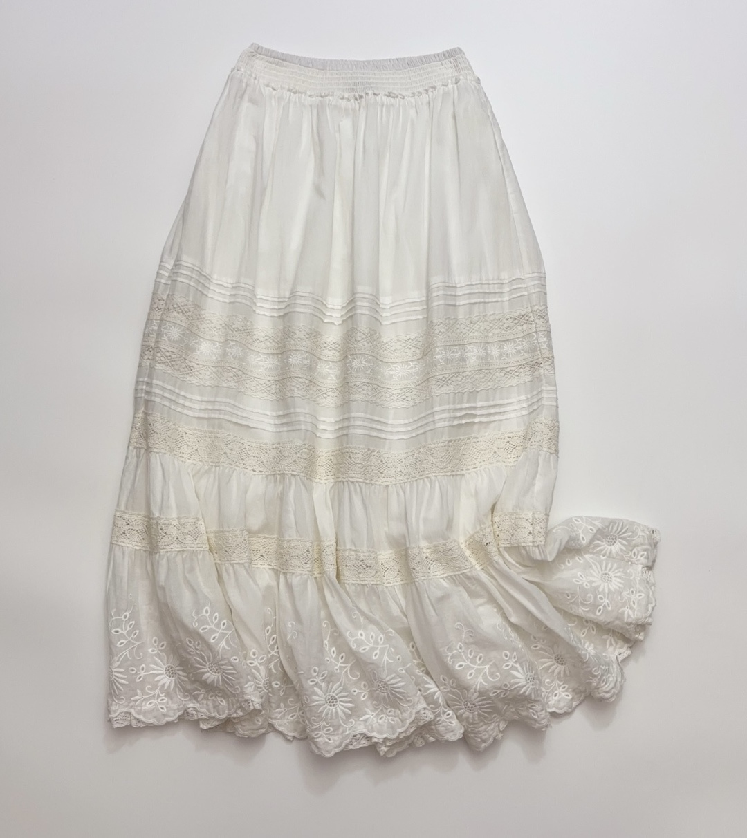 Polo Ralph Lauren White Lace Long Skirt