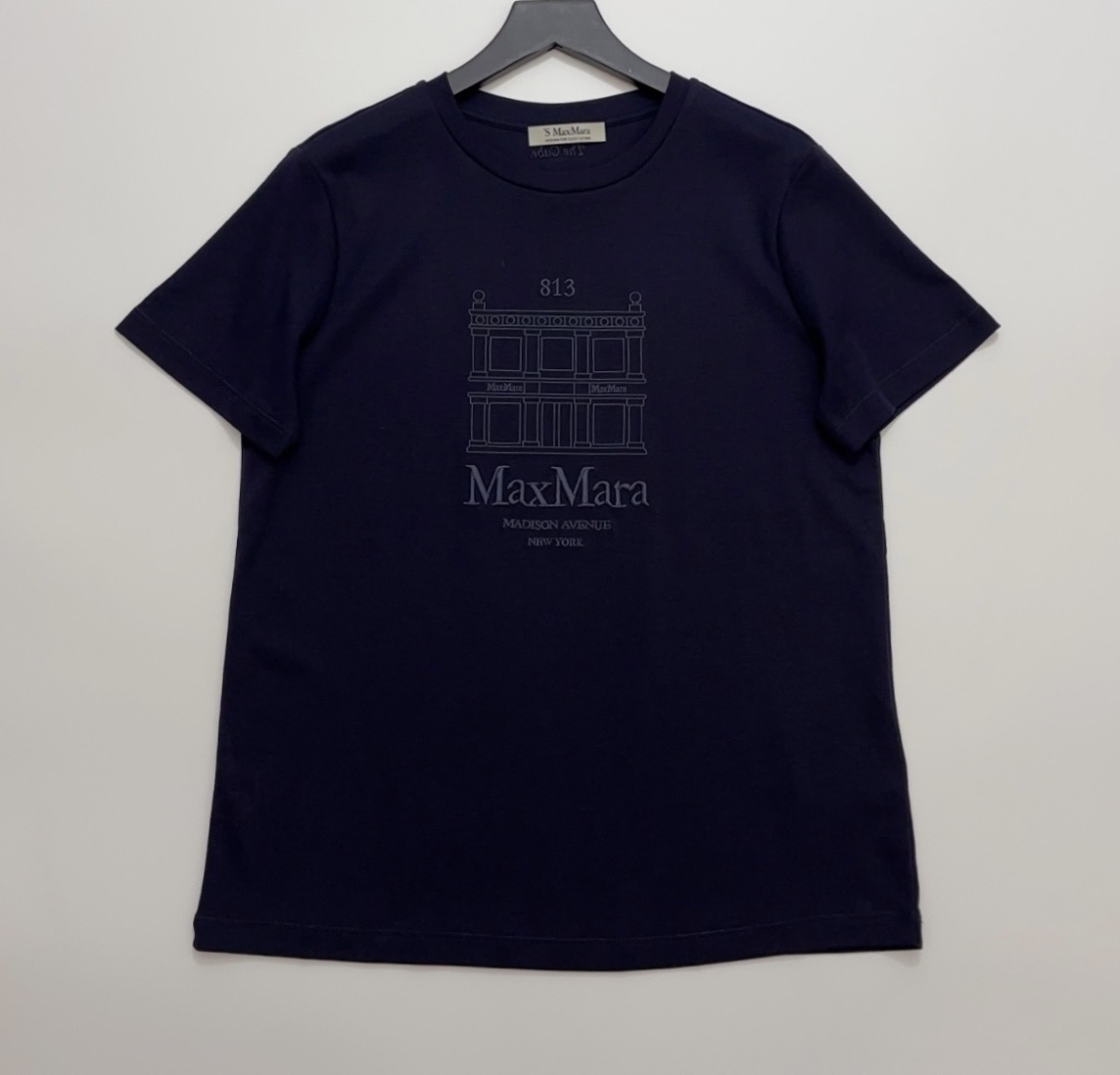 S Max Mara Navy Blue Versatile Short-Sleeve T-Shirt Top