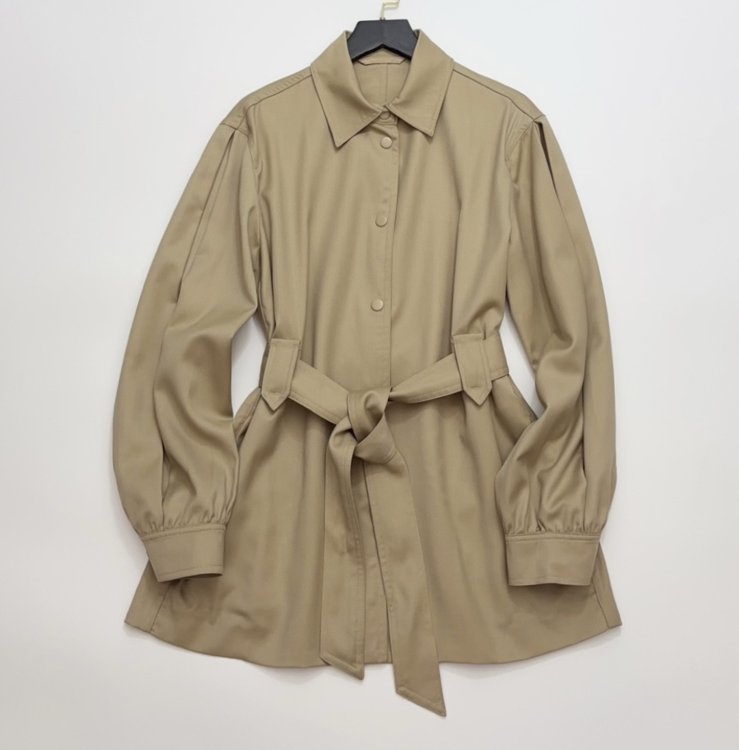 Max Mara Lambswool Shirt Collar Tie Jacket