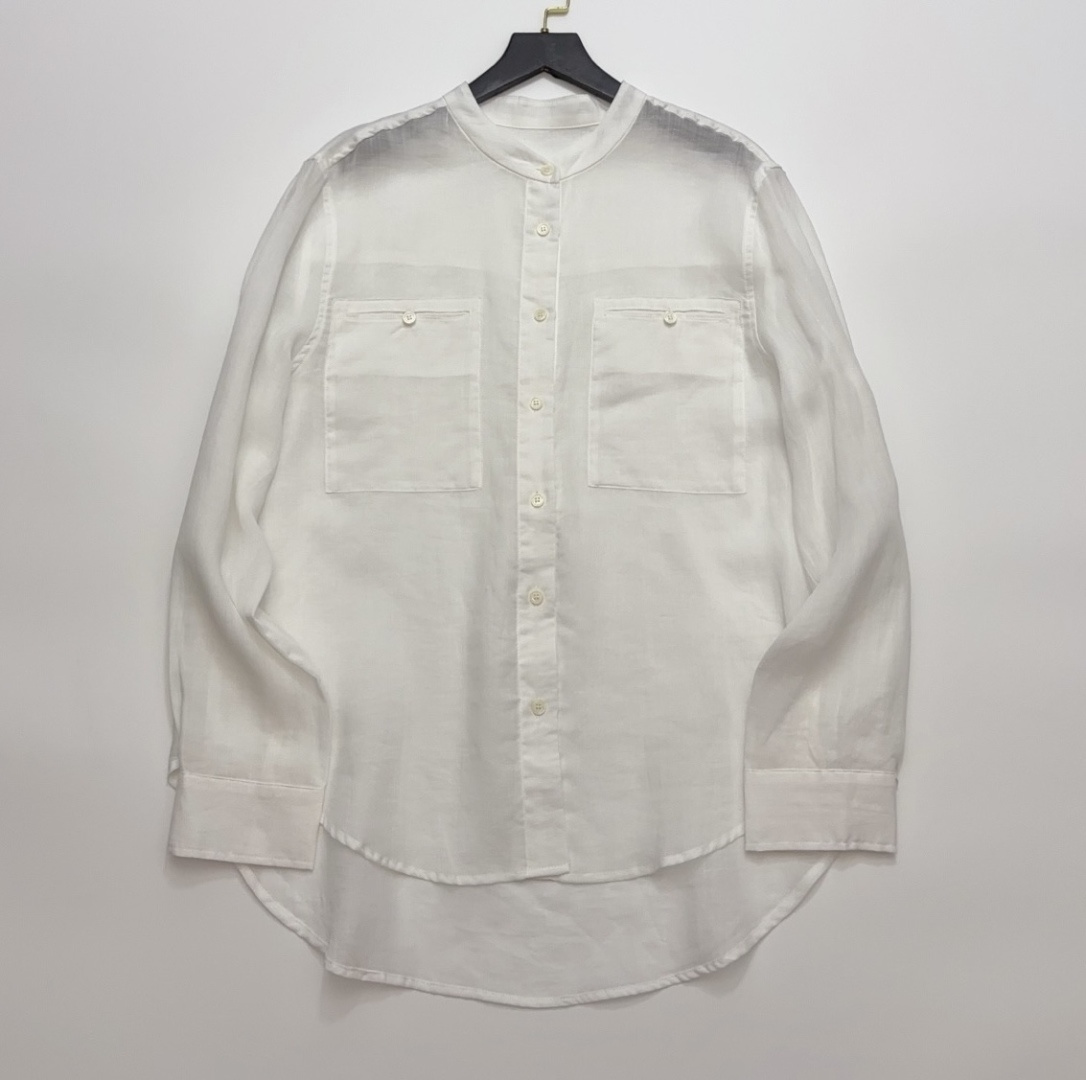 ICI White Linen Plain Loose Shirt