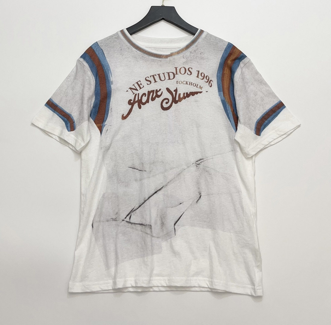 Acne Studios 1996 Distressed Vintage Print Short Sleeve T-Shirt