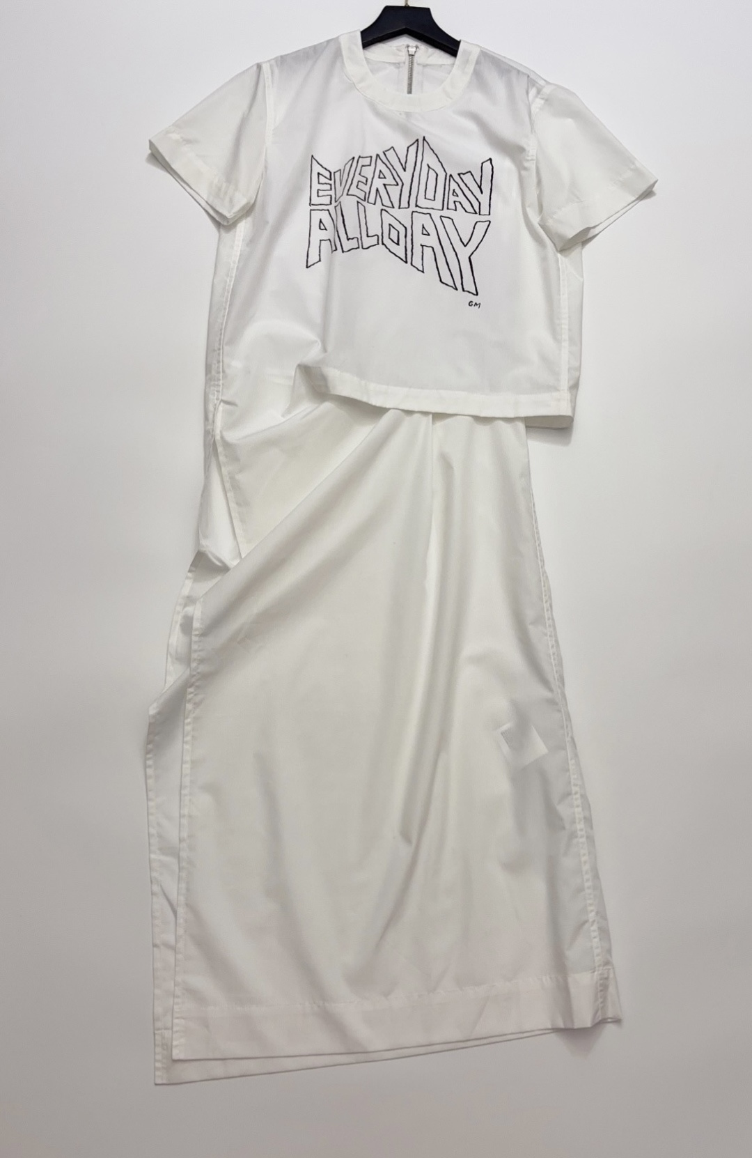 Sacai Spring/Summer Letter Patchwork Asymmetrical Maxi Dress