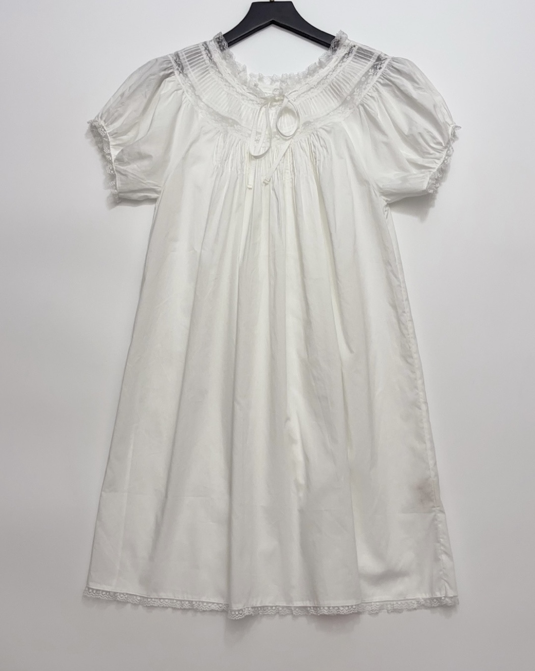 Dôen Spring/Summer Lace Patchwork Babydoll Puff Sleeve Mini Dress