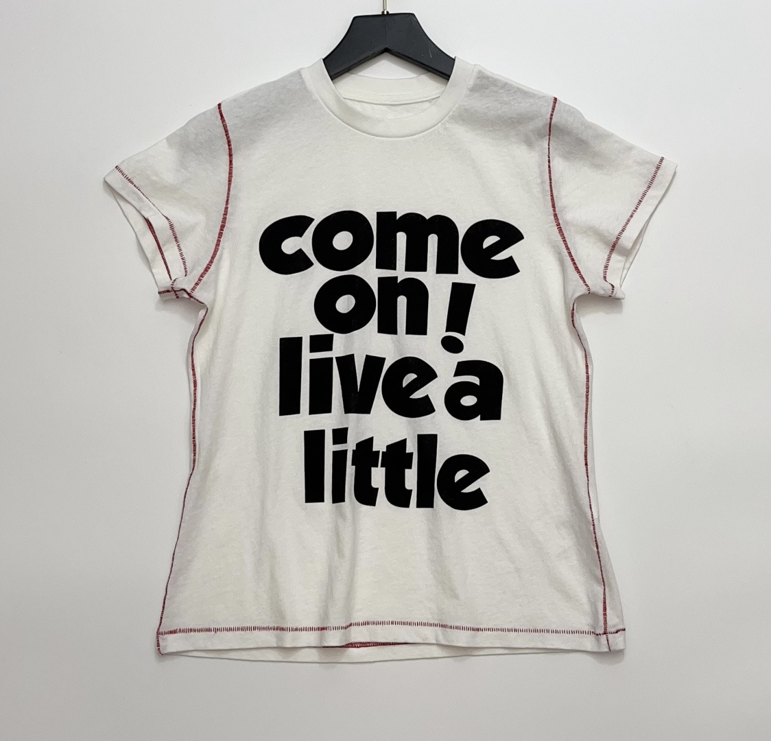 Short Sentence Spring/Summer Letter Print Slim-Fit Crewneck T-Shirt