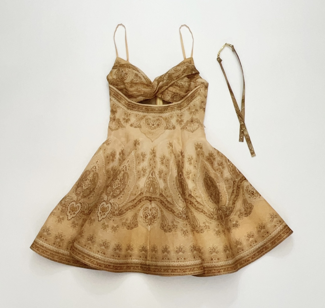 Zimmermann 2026 Spring/Summer Luna Silk-Linen Twist Design Mini Camisole Dress