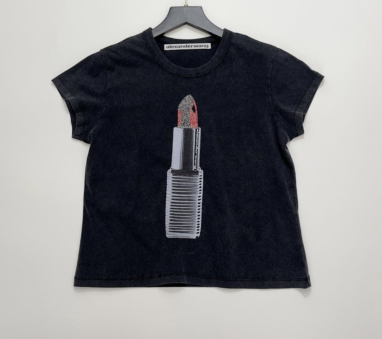 Alexander Wang Lipstick Print Slim-Fit Short-Sleeve T-Shirt