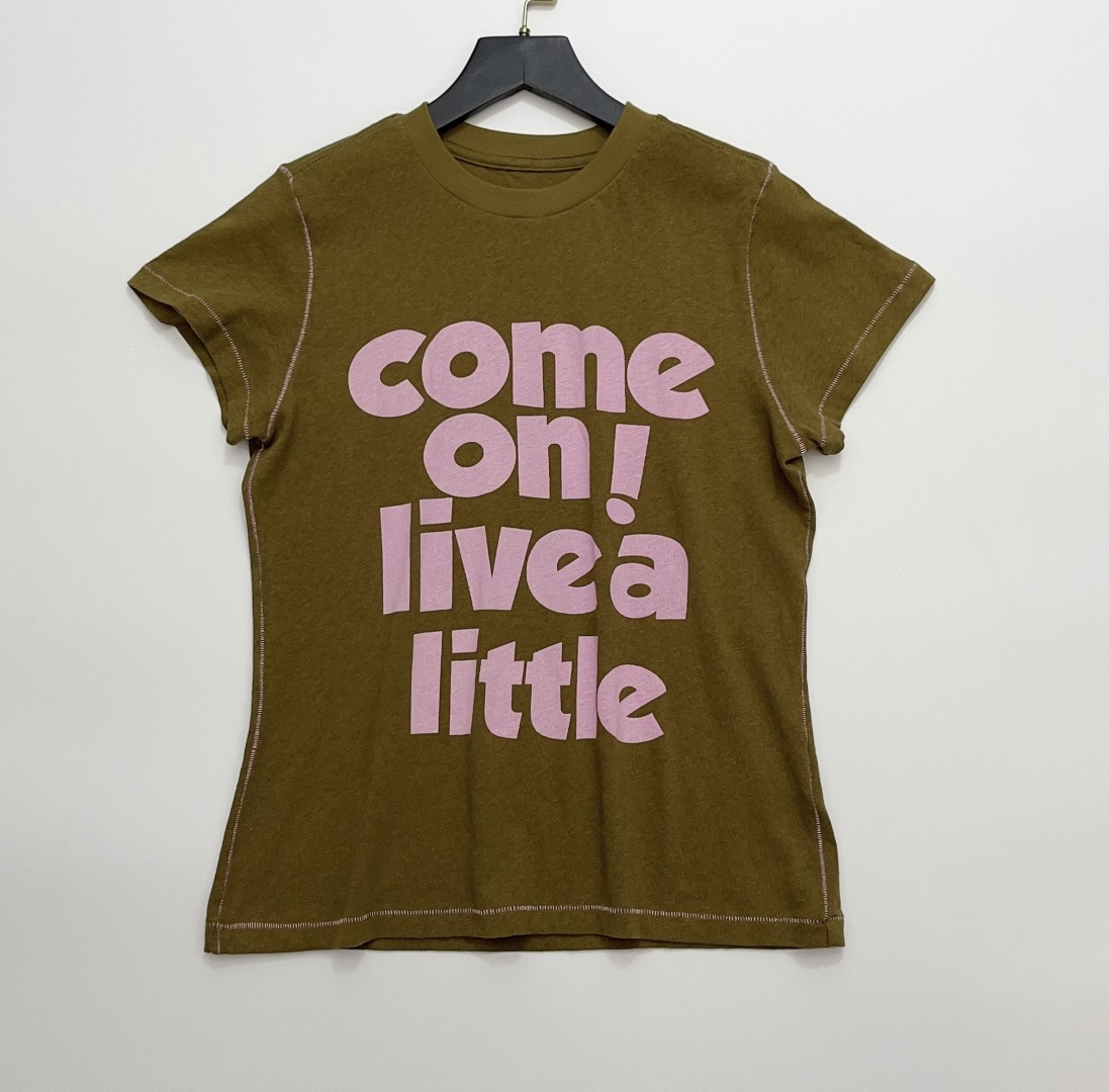 SHORT SENTENCE 26 Spring Summer Letter Print Crewneck Slim Fit T-Shirt