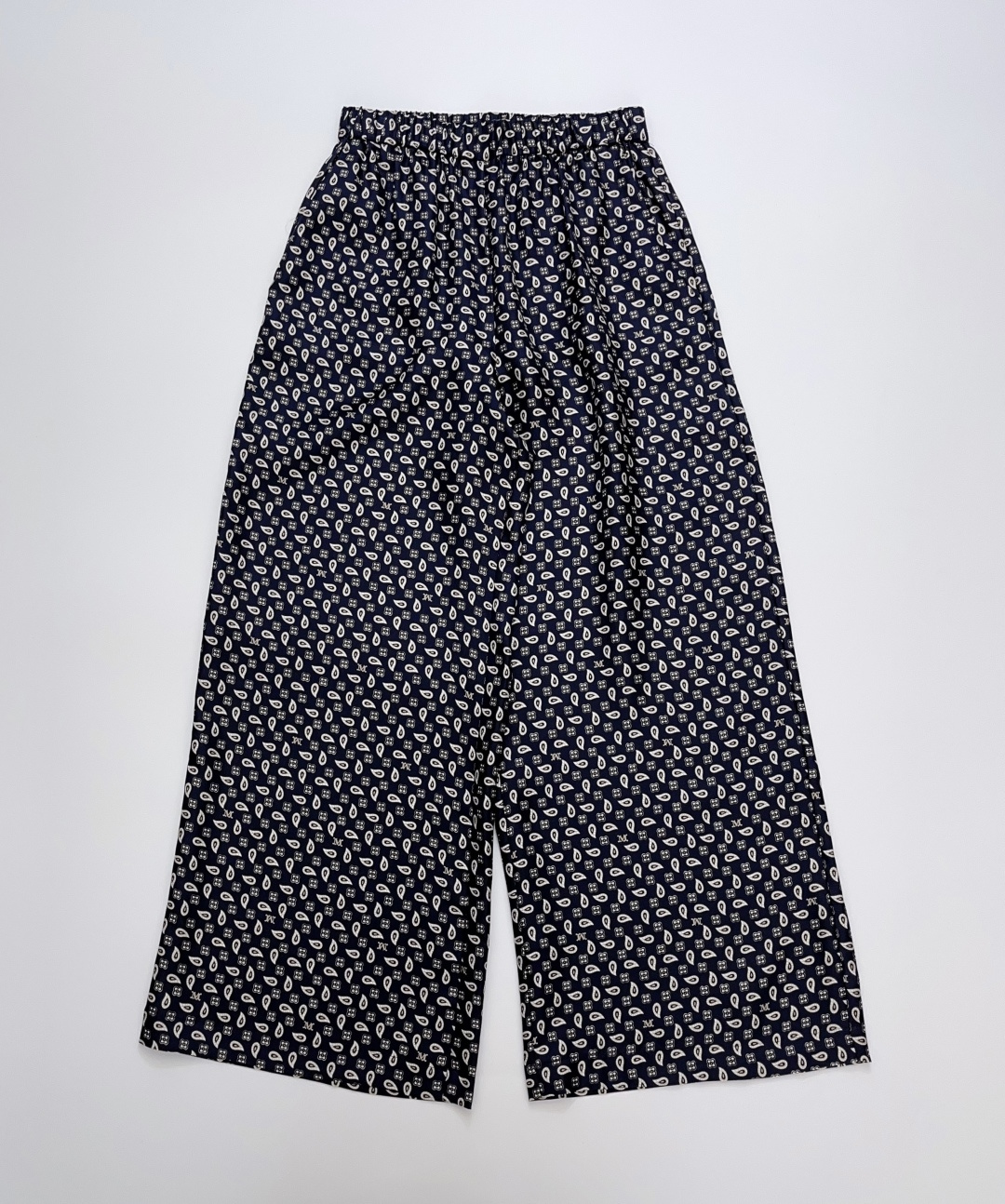 Max Mara Max Commuter Chic Geometric Print Twill Silk Elastic Waist Casual Trousers
