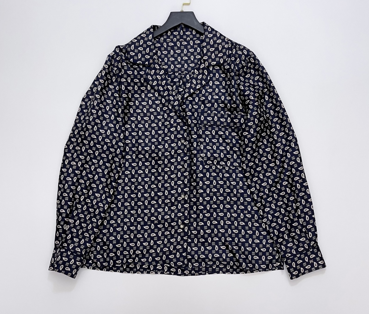 Max Mara Max Commuter Chic Geometric Print Twill Silk Shirt