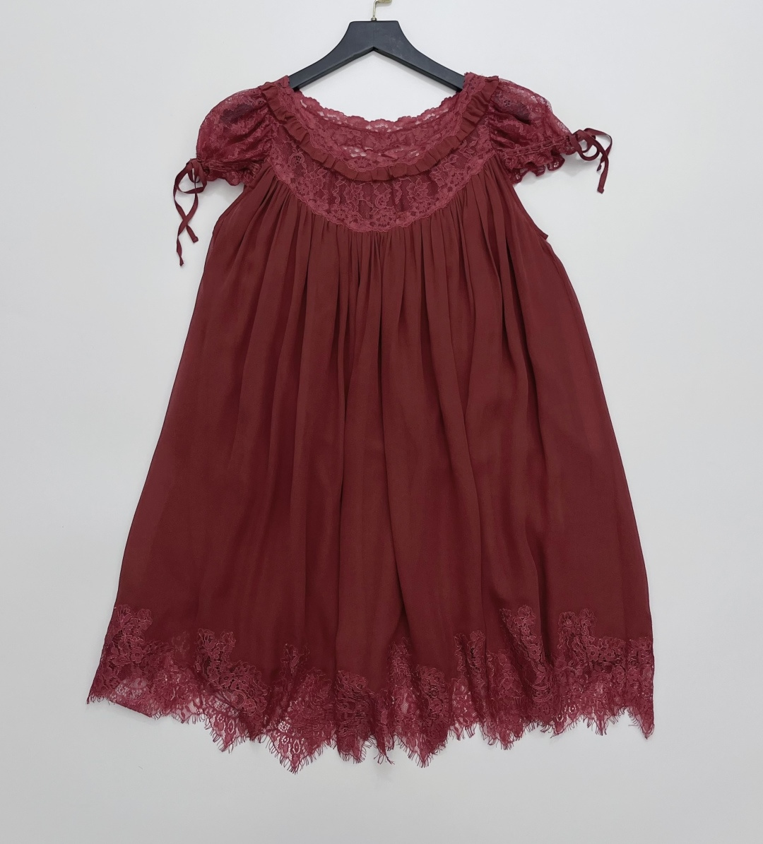 Dôen Embroidered Lace Loose Casual Short Dress