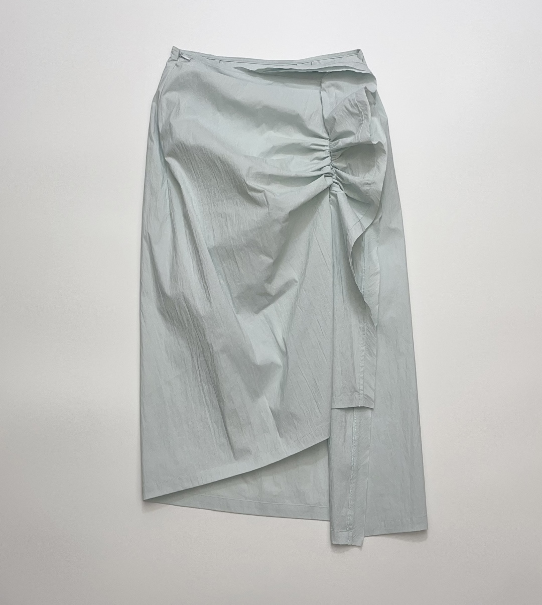 Solid Color Asymmetric 3D Floral Midi Skirt