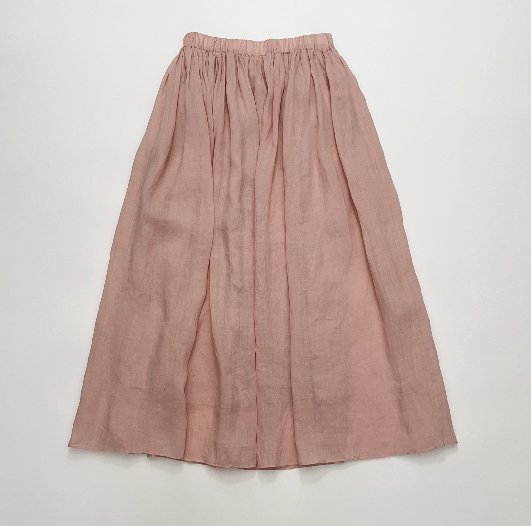 Into The East Solid Elastic Waist A-Line Skirt
