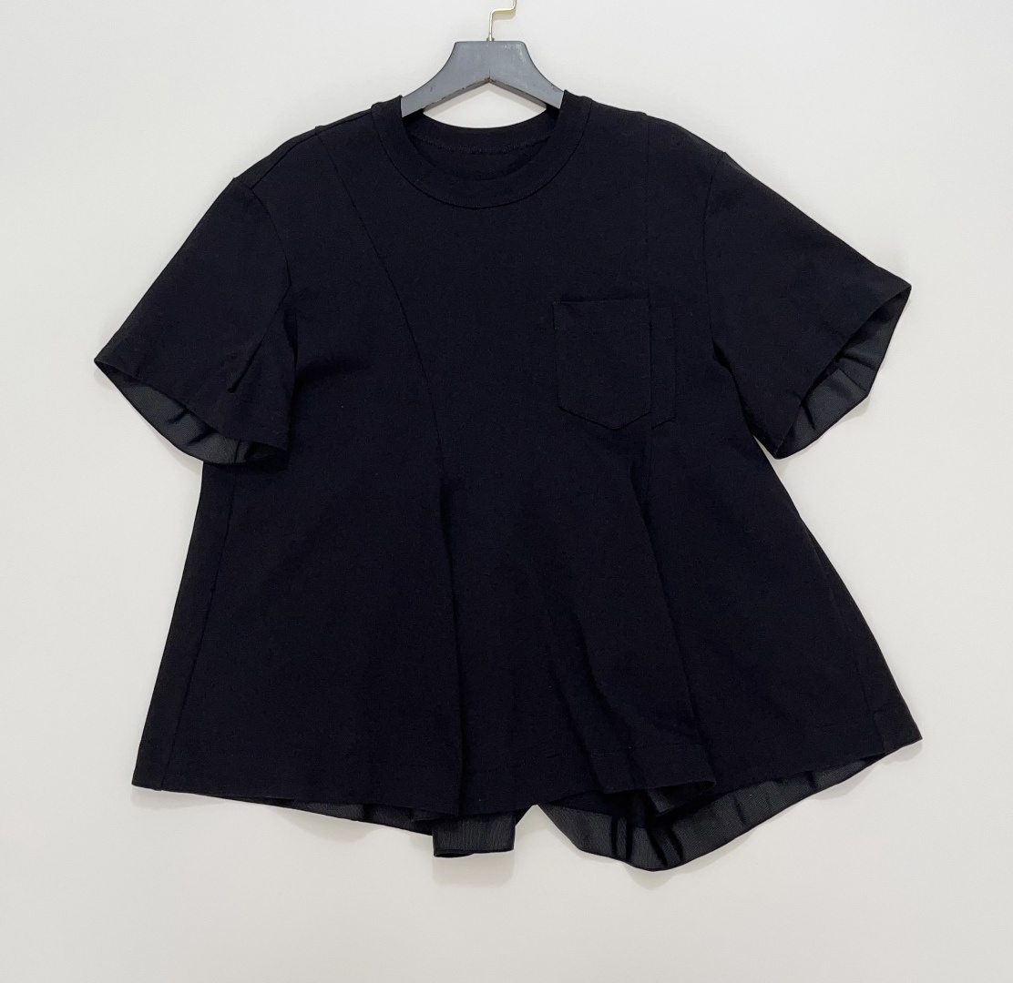 Sacai Pocket Casual Loose Crewneck Short-Sleeve T-Shirt