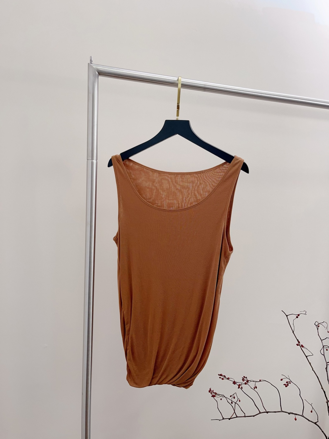 Lamrons Wool Blend Twisted Draped Sleeveless Top